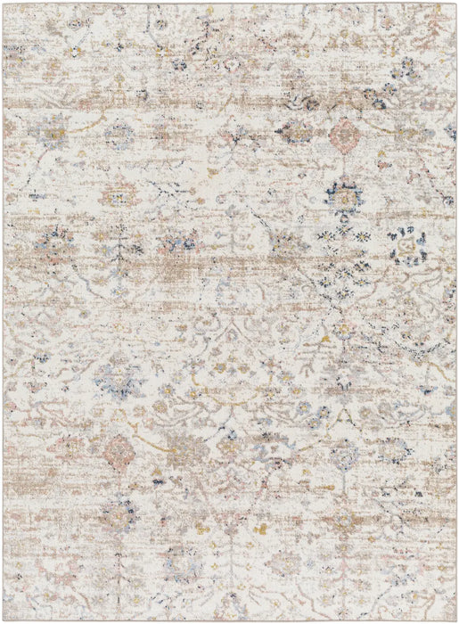 LIVIA HORNE Machine Washable Traditional Boho Ivory Rug