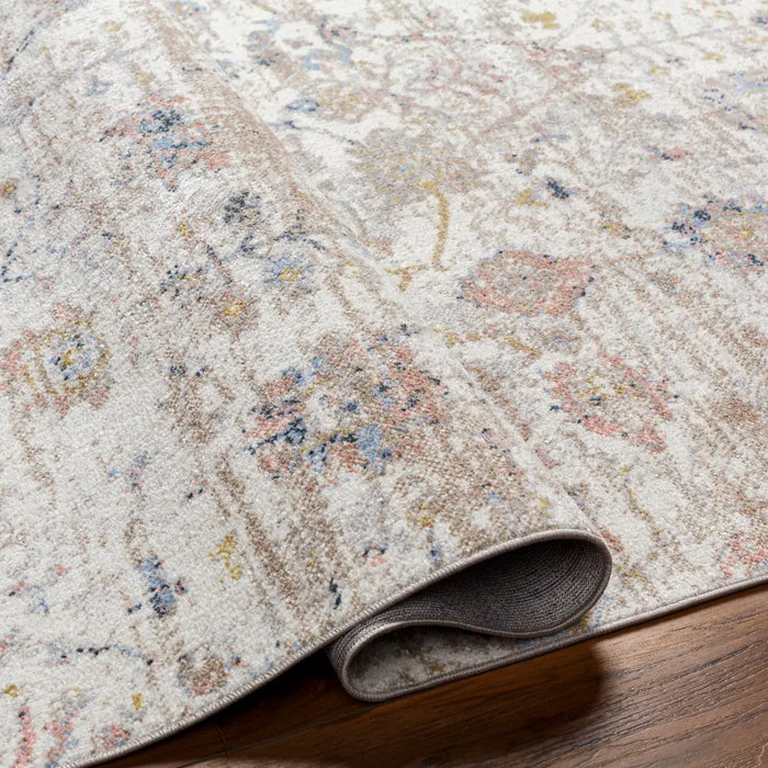 LIVIA HORNE Machine Washable Traditional Boho Ivory Rug