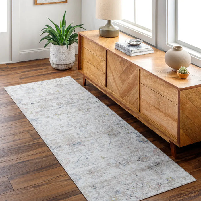 LIVIA HORNE Machine Washable Traditional Boho Ivory Rug