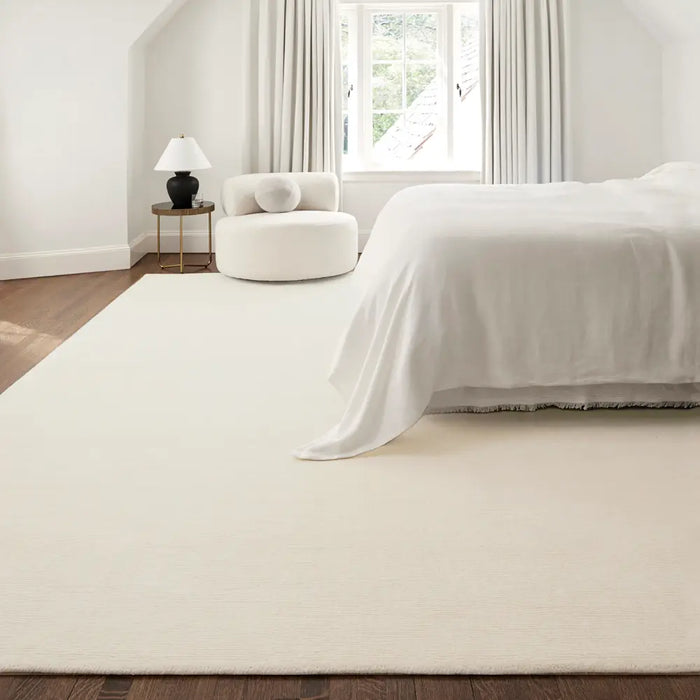 Mithila Hand-Loomed Modern Wool Cream Rug