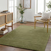 Mystique Hand Loomed Green Wool Modern Living Dining Bedroom M329 Rug