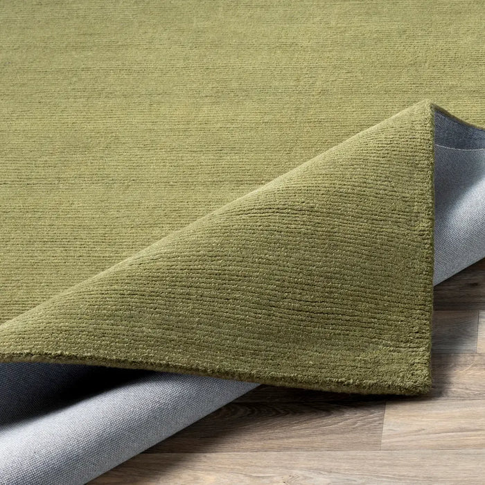 Mystique Hand Loomed Green Wool Modern Living Dining Bedroom M329 Rug