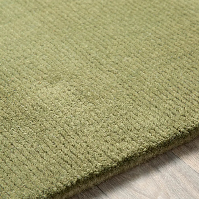 Mystique Hand Loomed Green Wool Modern Living Dining Bedroom M329 Rug