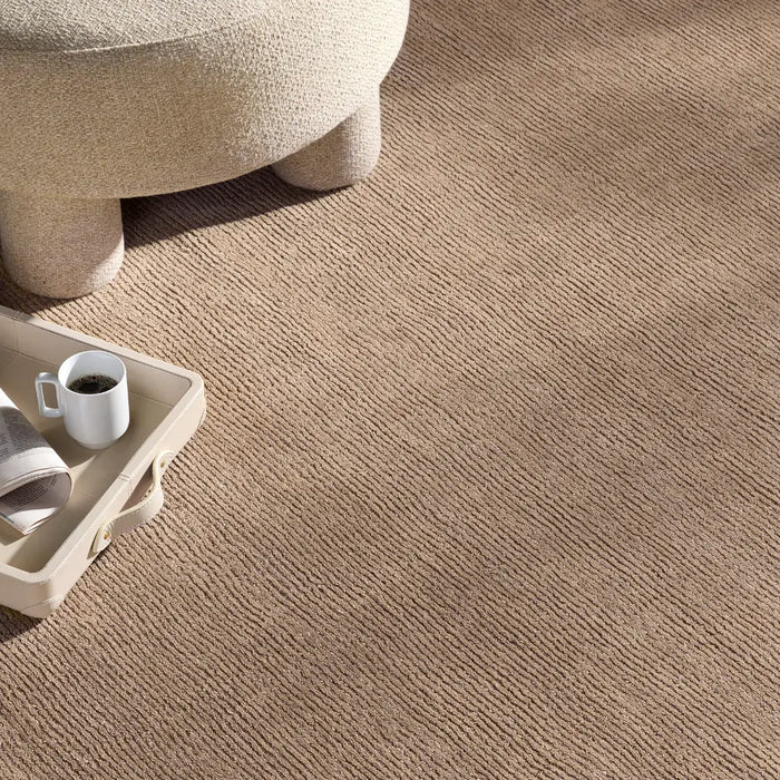 Mystique Hand Loomed Tan Wool Modern Living Dining Bedroom M335 Rug