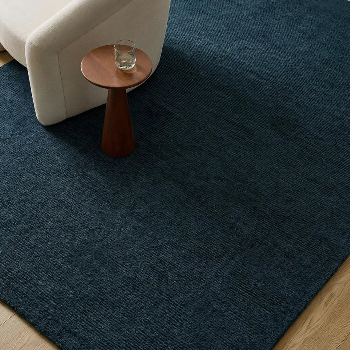 Mystique Hand Loomed Blue Wool Modern Living Dining Bedroom M340 Rug