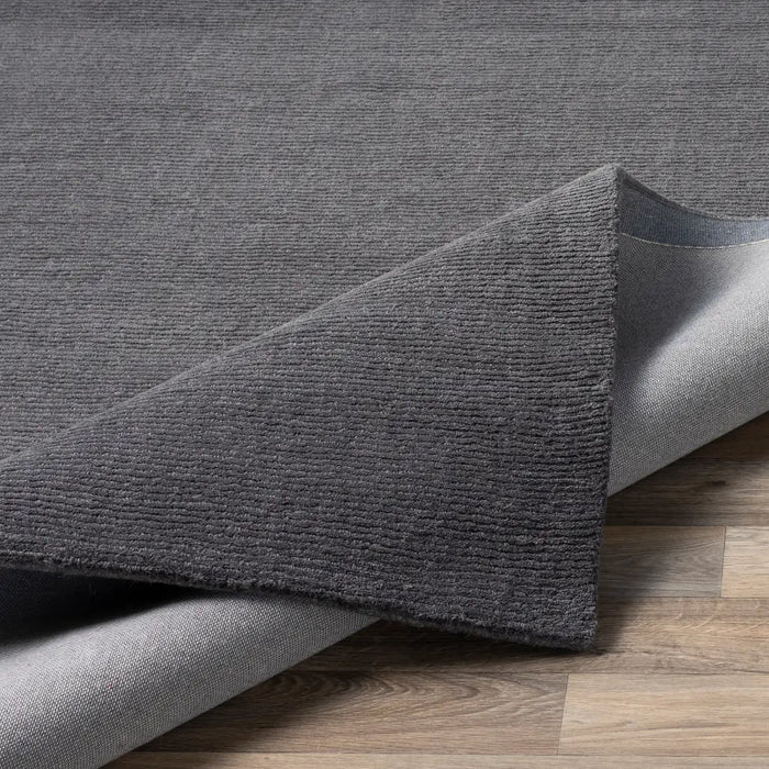 Mystique Hand Loomed Charcoal Wool Modern Living Dining Bedroom M341 Rug