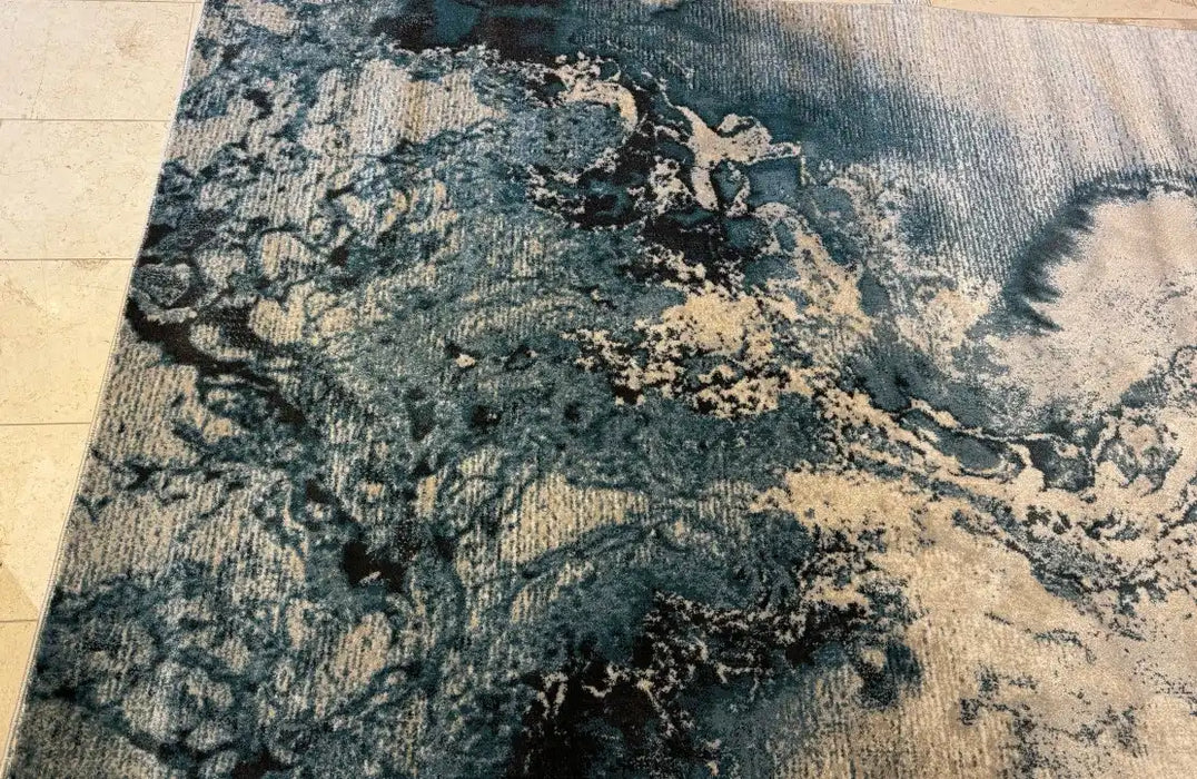 Nourison maxell mae08 ivory teal Ivory, Teal Living Room Floral Rug.