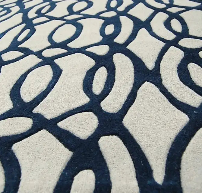 Wire - Matrix MAX36 Blue Blue, Ivory Rug — RugsDirect Online