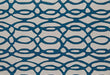 Asiatic wire matrix max36 blue Blue, Ivory Living Room Wool Rug.