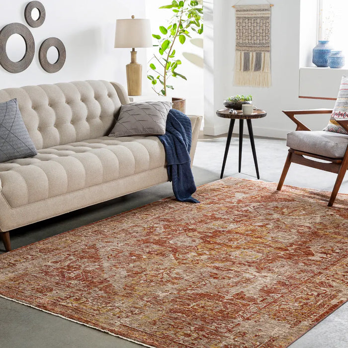 Livabliss Maribel Vintage Traditional Oriental Boho Rust/Cream Rug