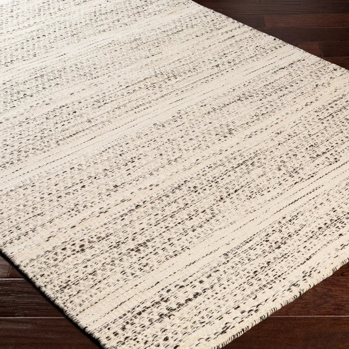 Mardin Hand Woven Cream Black Wool Modern Living Dining Bedroom MDI2300 Rug