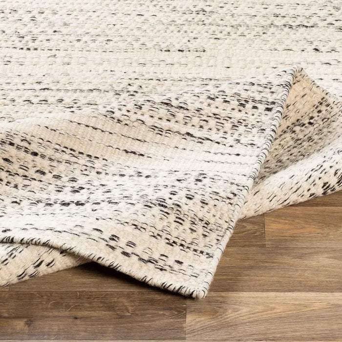 Mardin Hand Woven Cream Black Wool Modern Living Dining Bedroom MDI2300 Rug