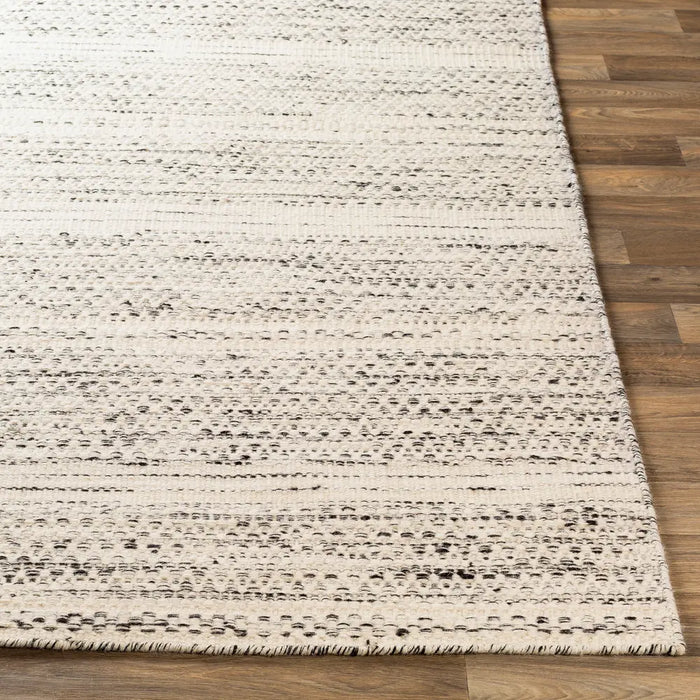 Mardin Hand Woven Cream Black Wool Modern Living Dining Bedroom MDI2300 Rug