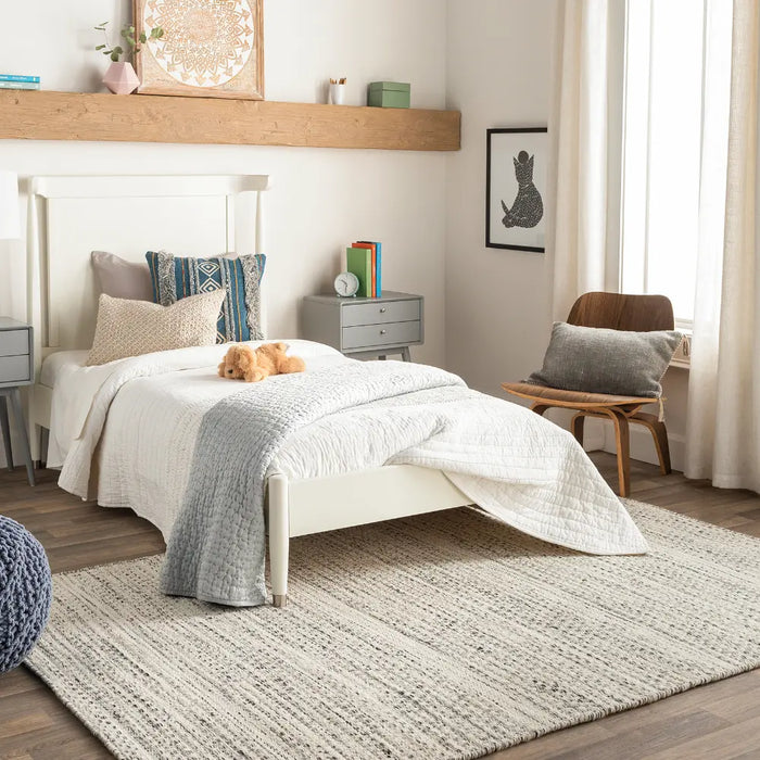 Mardin Hand Woven Cream Black Wool Modern Living Dining Bedroom MDI2300 Rug
