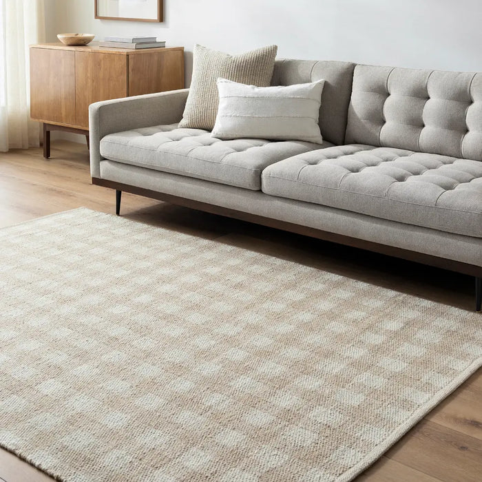 Mardin Hand Woven Tan Ivory Wool Cottage Living Dining Bedroom MDI2344 Rug