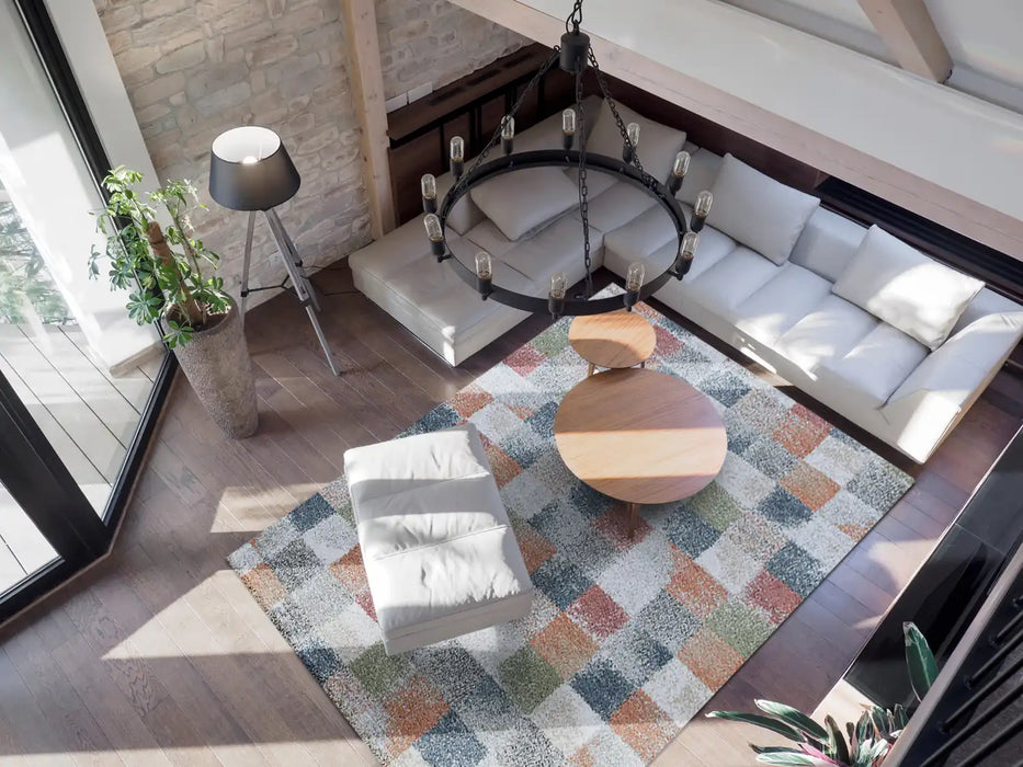 Mastercraft mehari 23245 6464 Multicoloured Living Room Shaggy Rug.