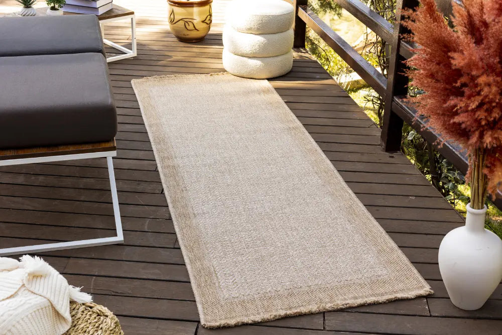 JENNY In- & Outdoor Cottage Jute-Look Beige/Tan Rug Beige Rug ...