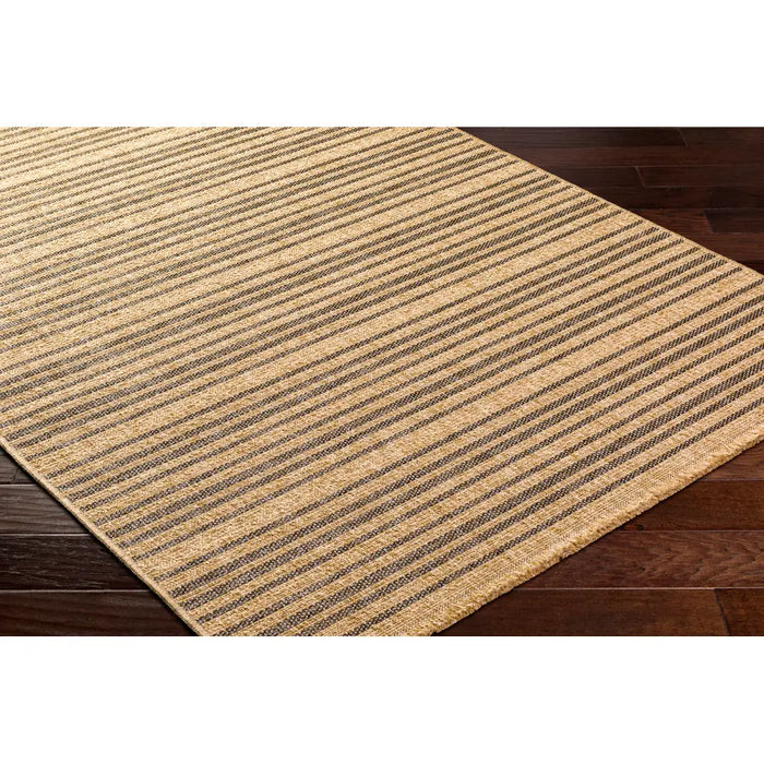BETSY In- & Outdoor Cottage Jute-Look Brown Striped Rug