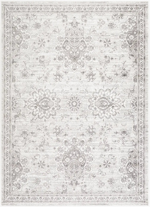 URMI Vintage Traditional Oriental Boho Light Grey Rug