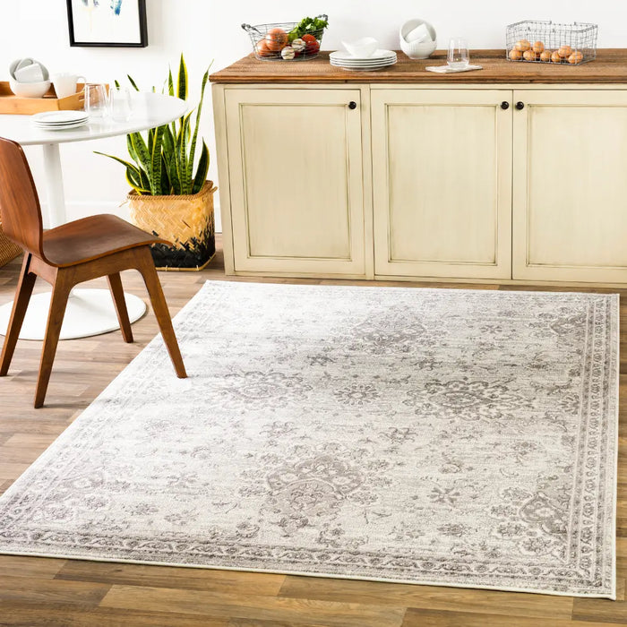 URMI Vintage Traditional Oriental Boho Light Grey Rug