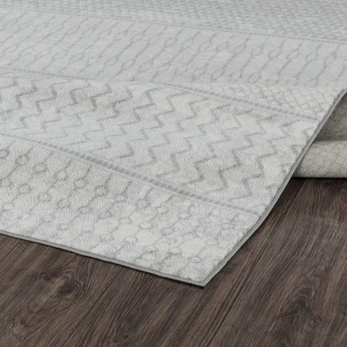 ADELE Scandi Geometric Silver Grey Rug