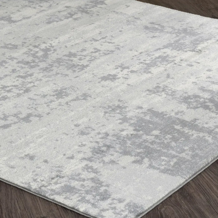 VICTOIRE Abstract Modern Marble Grey/Ivory Rug