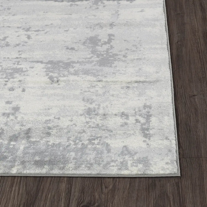 VICTOIRE Abstract Modern Marble Grey/Ivory Rug