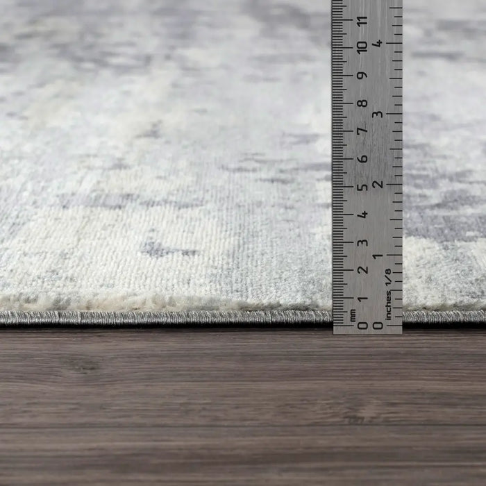 VICTOIRE Abstract Modern Marble Grey/Ivory Rug