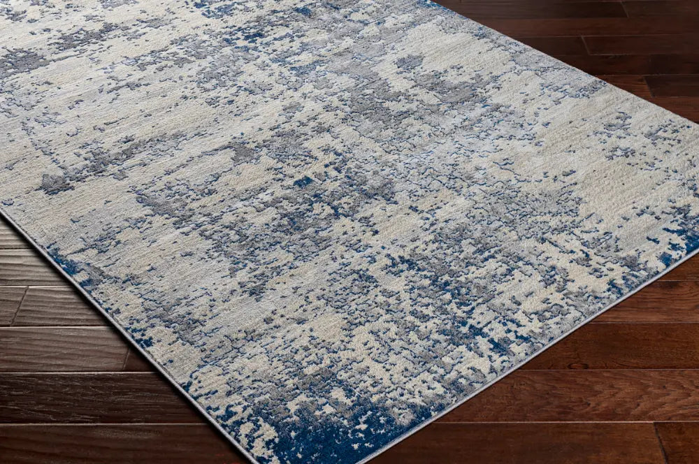 VICTOIRE Abstract Modern Marble Dark Blue Rug