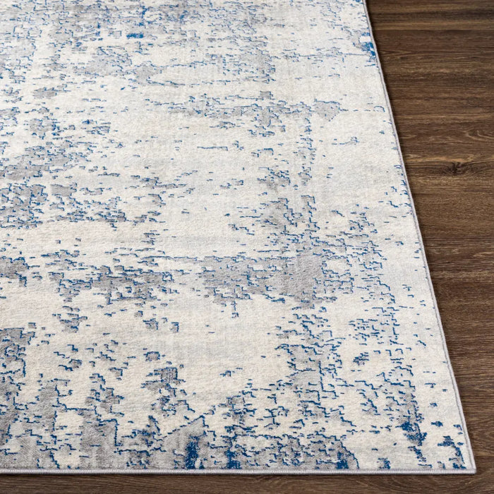 VICTOIRE Abstract Modern Marble Dark Blue Rug