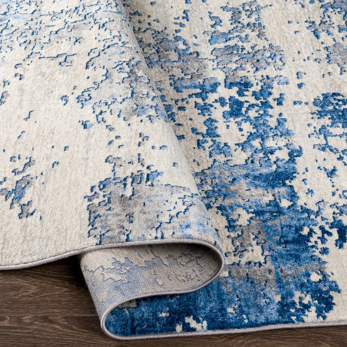 VICTOIRE Abstract Modern Marble Sky Blue Rug