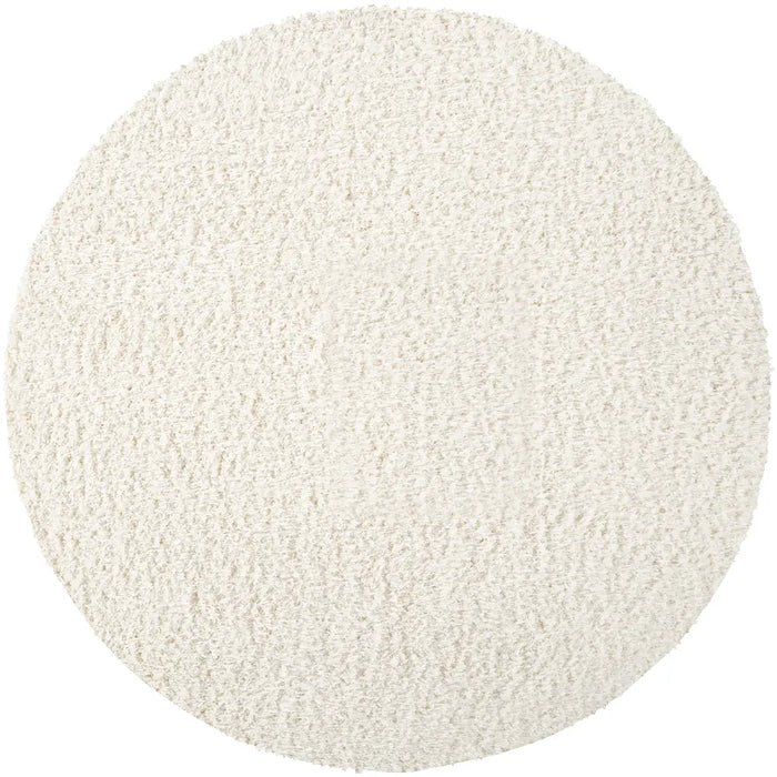 SOSO Shaggy Solid Color Plush Pile Cream Rug White