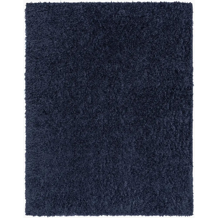 SOSO Shaggy Solid Color Plush Pile Dark Blue Rug Blue