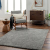 SOSO Shaggy Solid Color Plush Pile Dark Grey Rug Grey