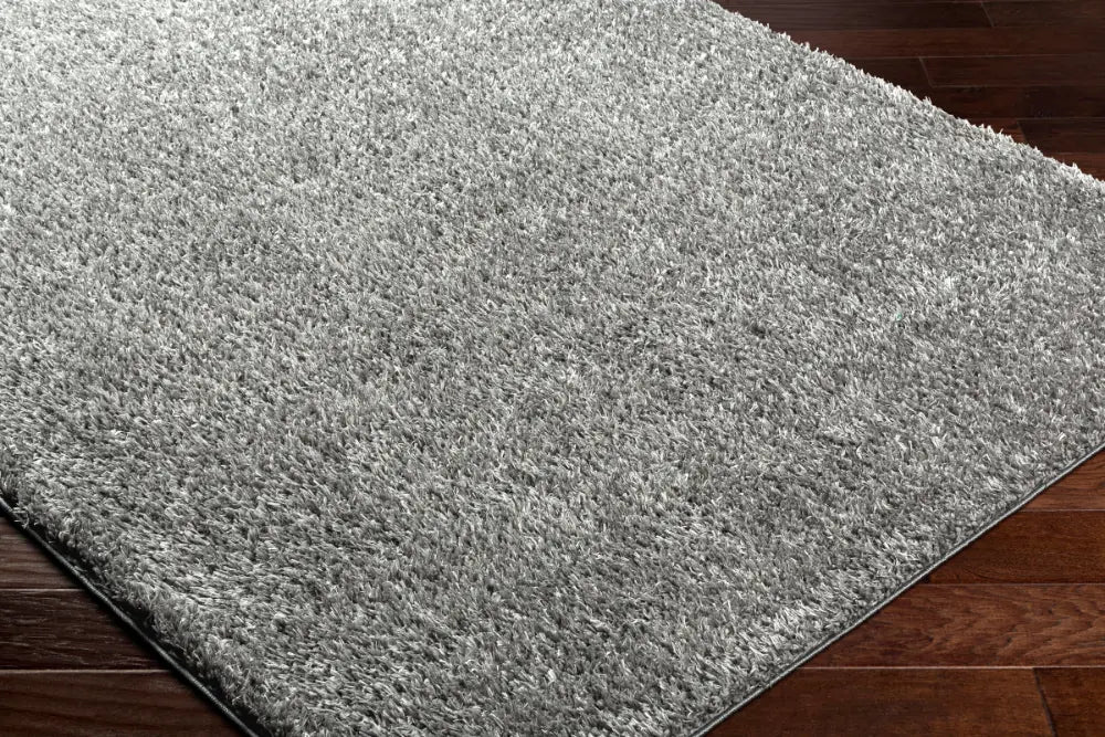 SOSO Shaggy Solid Color Plush Pile Dark Grey Rug Grey