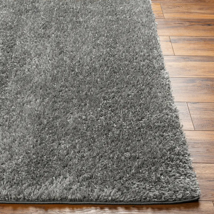 SOSO Shaggy Solid Color Plush Pile Dark Grey Rug Grey