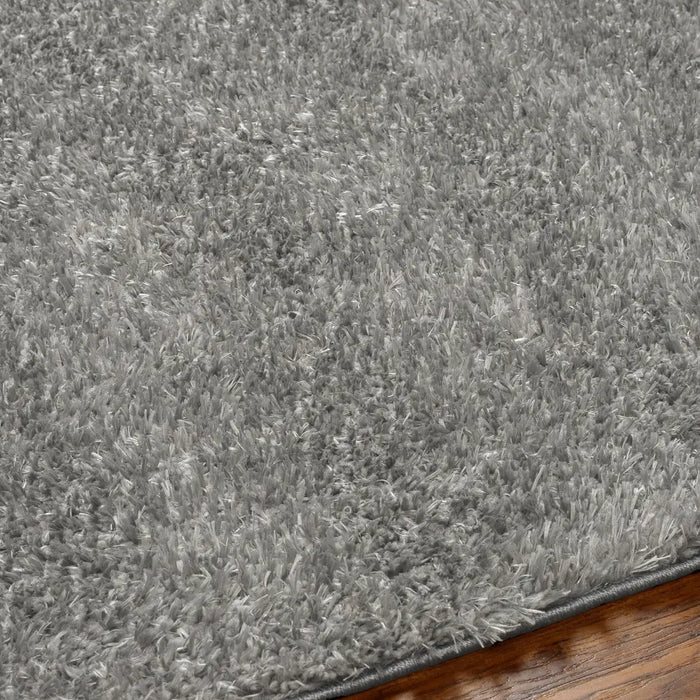 SOSO Shaggy Solid Color Plush Pile Dark Grey Rug Grey