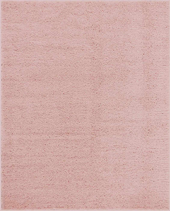 SOSO Shaggy Solid Color Plush Pile Pink Rug