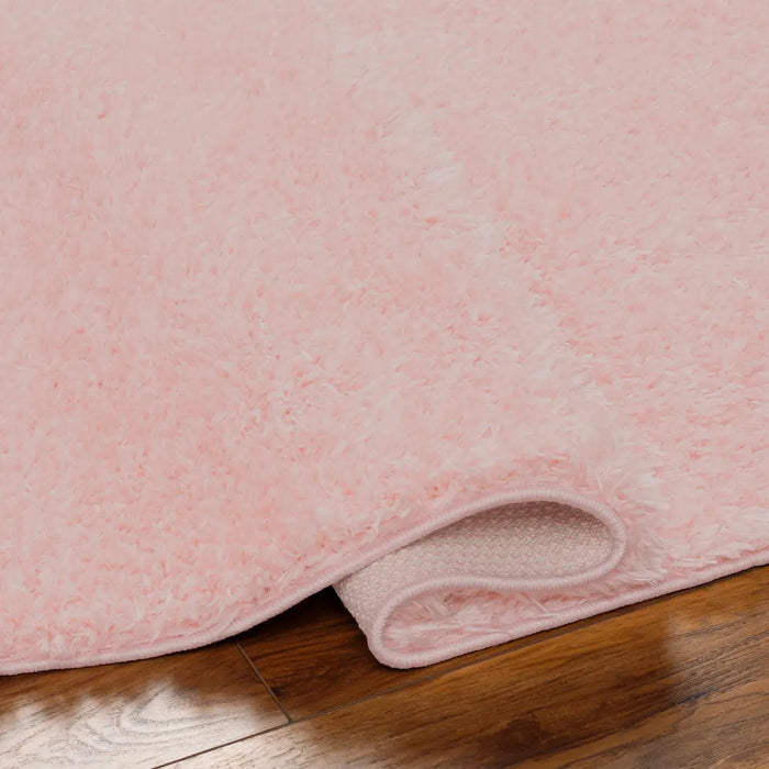 SOSO Shaggy Solid Color Plush Pile Pink Rug
