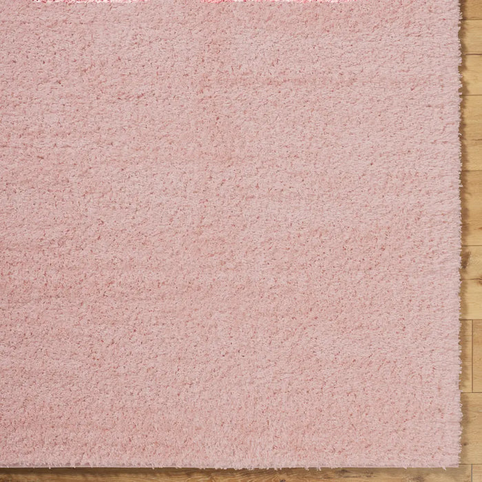 SOSO Shaggy Solid Color Plush Pile Pink Rug