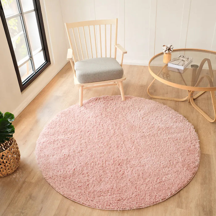 SOSO Shaggy Solid Color Plush Pile Pink Rug