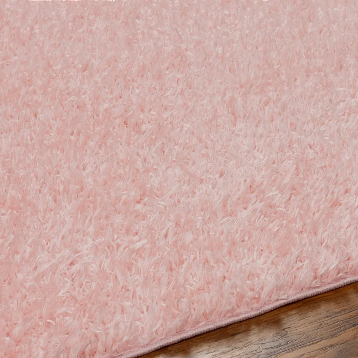 SOSO Shaggy Solid Color Plush Pile Pink Rug