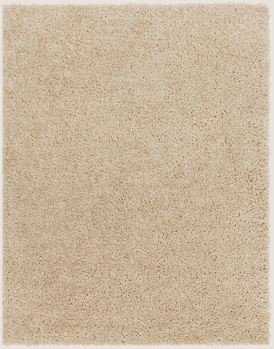 SOSO Shaggy Solid Color Plush Pile Beige Rug Beige