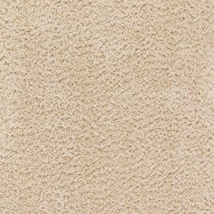 SOSO Shaggy Solid Color Plush Pile Beige Rug Beige