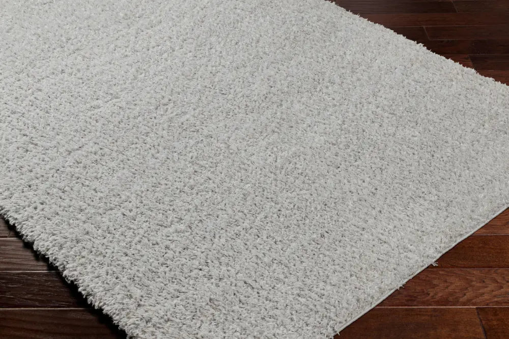 SOSO Shaggy Solid Color Plush Pile Light Grey Rug Grey