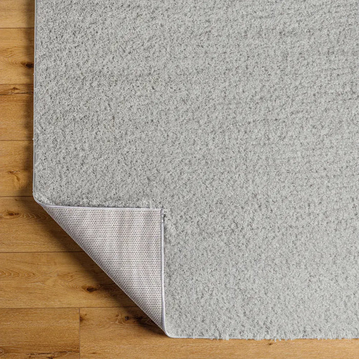 SOSO Shaggy Solid Color Plush Pile Light Grey Rug Grey