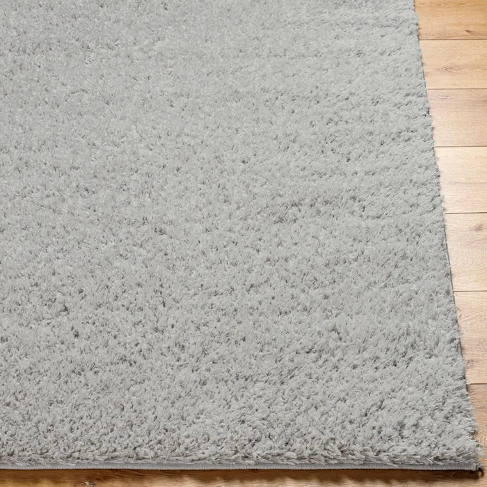 SOSO Shaggy Solid Color Plush Pile Light Grey Rug Grey