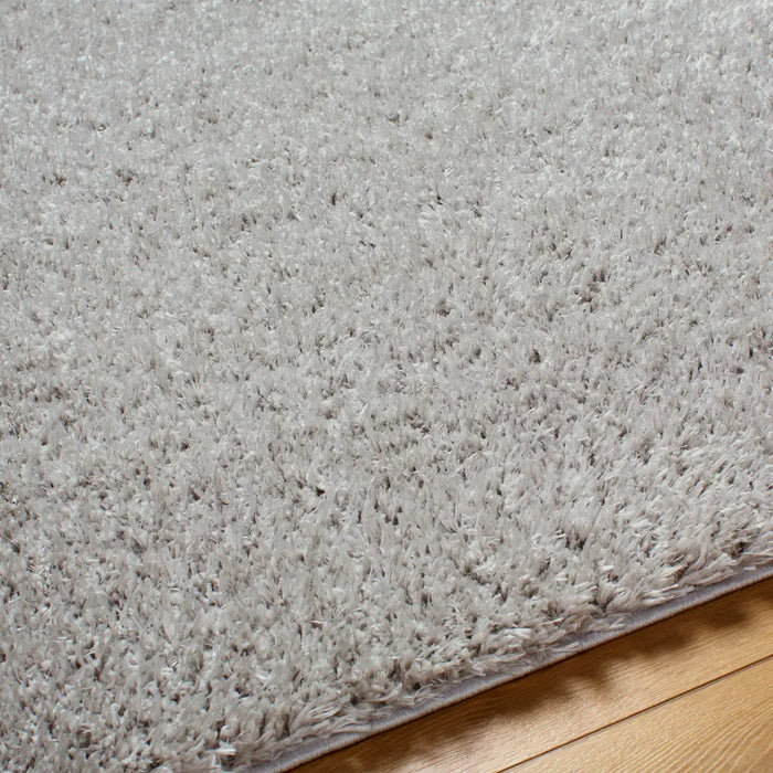 SOSO Shaggy Solid Color Plush Pile Light Grey Rug