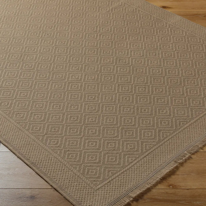 ESHA Cottage Tan/Beige Machine Washable Jute Rug