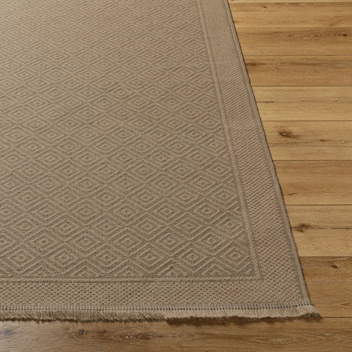 ESHA Cottage Tan/Beige Machine Washable Jute Rug